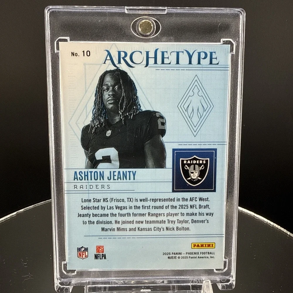2025 Panini Phoenix Archetype Ashton Jeanty #10 Raiders Rookie Insert NFL Card
